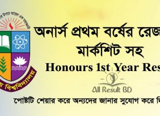 Honours 1st year Result