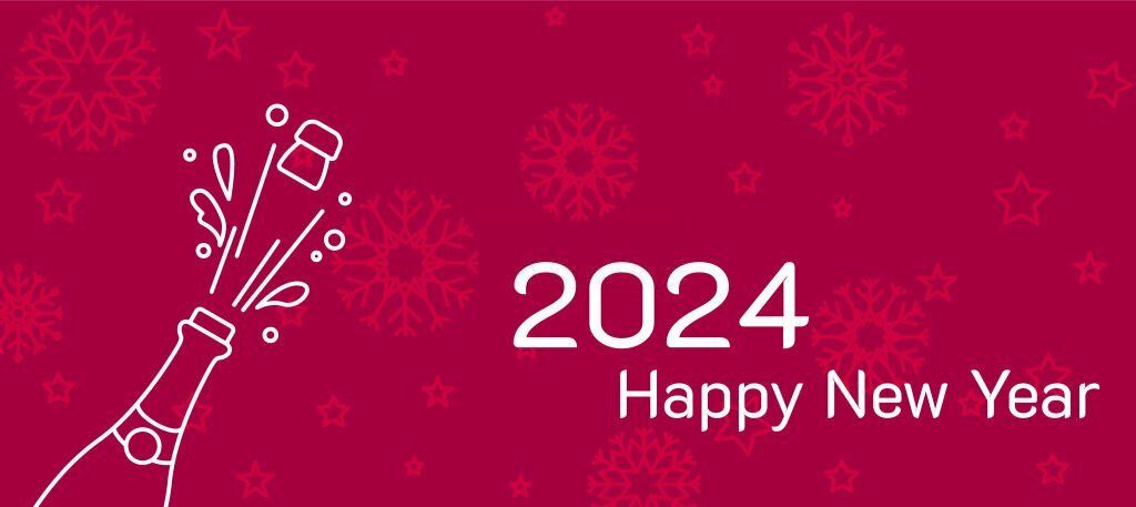 2024 Happy New Year Vector