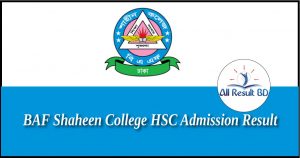 BAF Shaheen College HSC Admission Result 2026