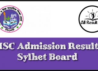 Sylhet Board HSC Admission Result