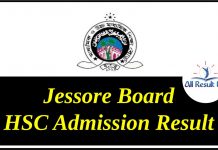 HSC admission result Jessore Board