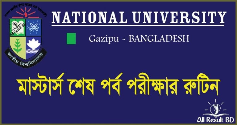 NU Masters Final Year Routine 2022 Session 2019