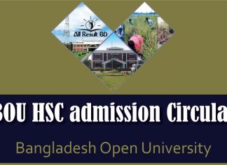 Bangladesh Open University HSC admission Circular
