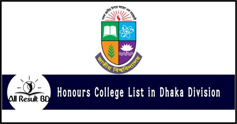 National University Honours College List in Dhaka Division