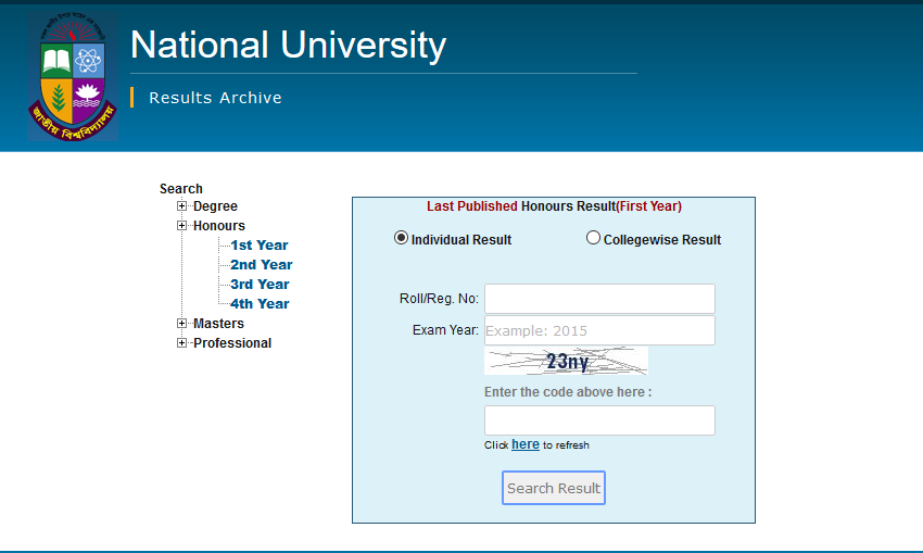 Honours 1st year Result 2024