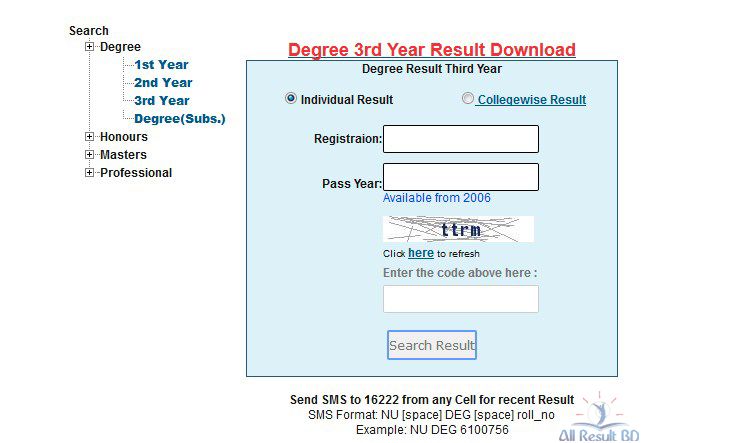 Degree 3rd year Result 2022