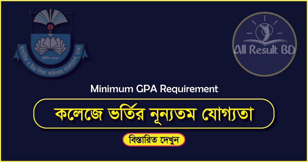 XI Admission College Wise GPA Requirement