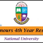 NU Honours 4th Year Result 2026 with marksheet