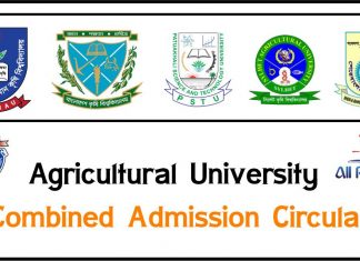 Agricultural University Admission circular