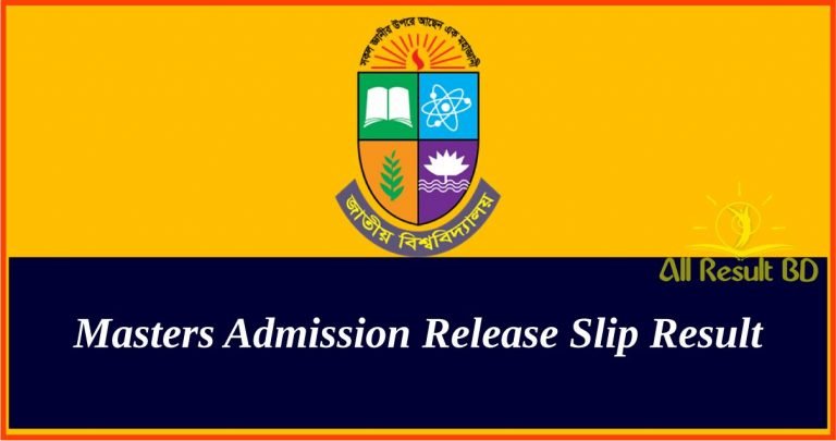 Masters Admission Release Slip Result