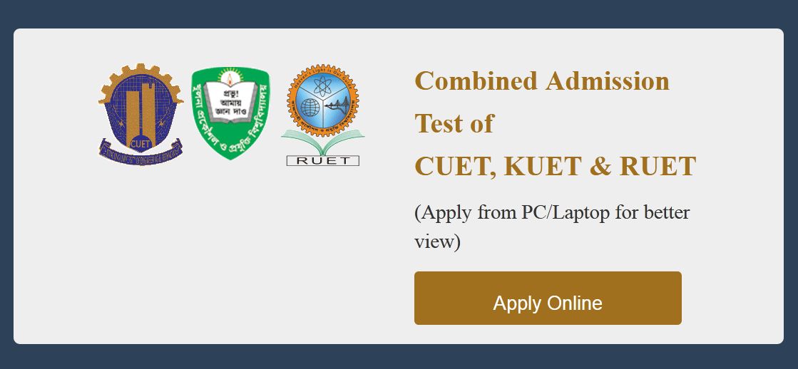CUET KUET RUET Online Apply