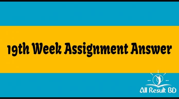 19th Week Assignment