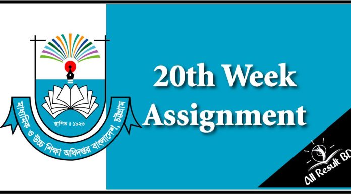 20th Week Assignment