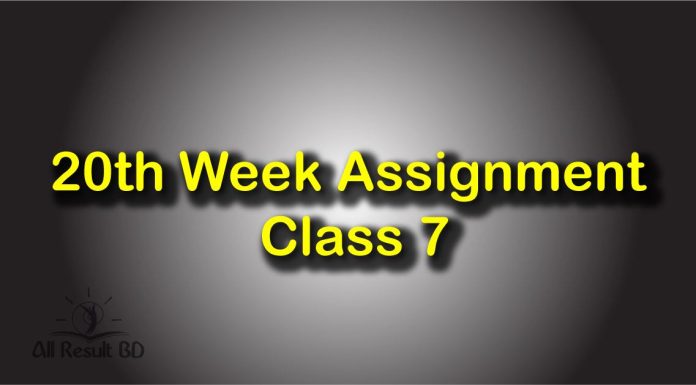 Class 7 Assignment 20th Week