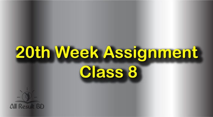 Class 8 Assignment 20th Week
