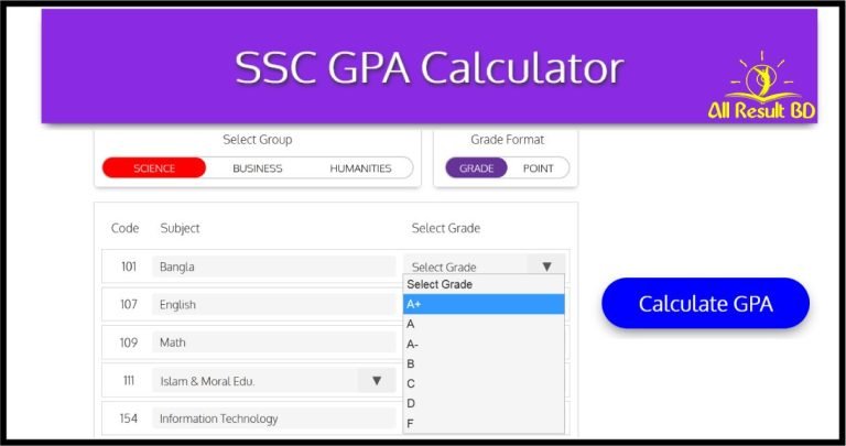 SSC GPA calculator