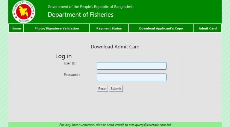 DOF Admit Card