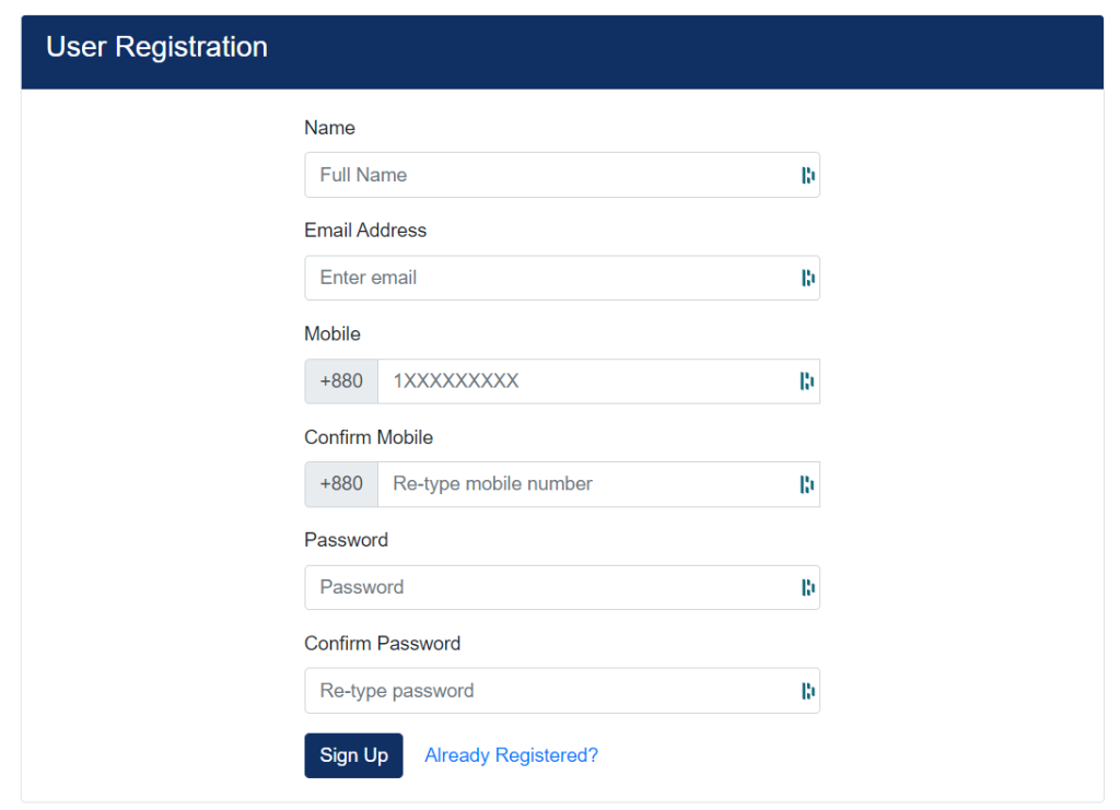 Register For Train ticket booking