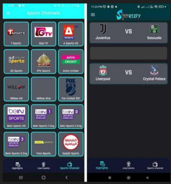 Sportzfy app Screenshot