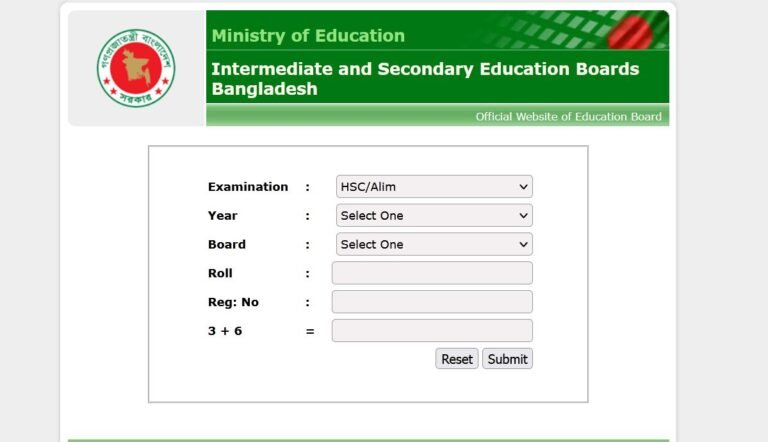 HSC education board Result
