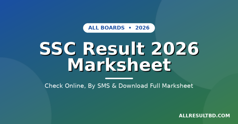 SSC Result 2026 Marksheet